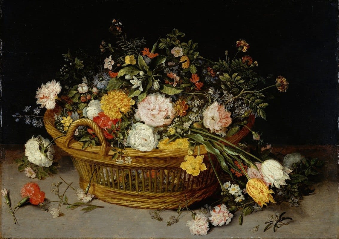 Jan Brueghel the Younger - A Basket of Flowers