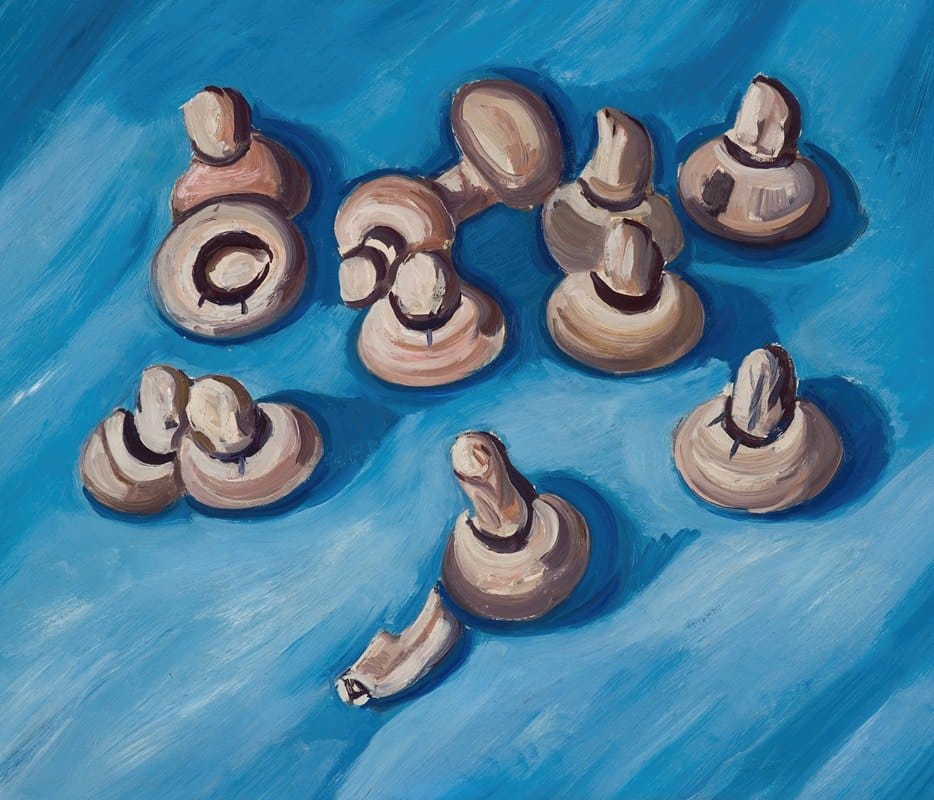 Marsden Hartley - Mushrooms on a Blue Background