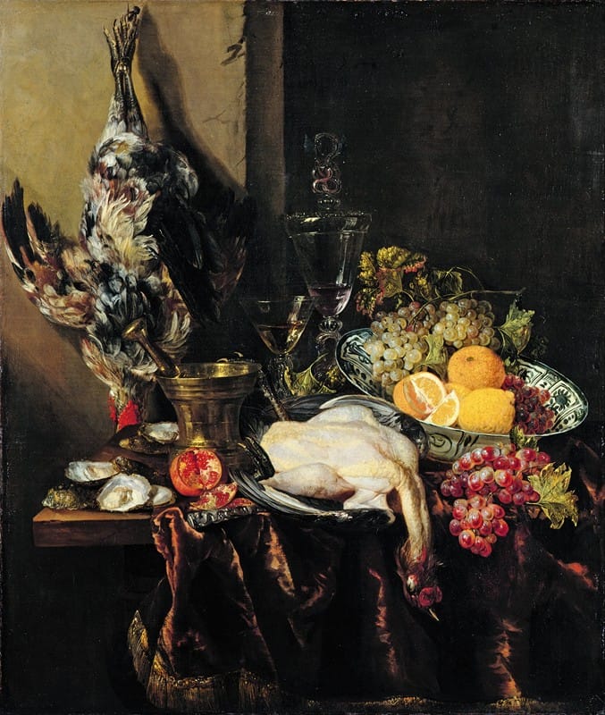 Abraham van Beijeren - Still life with Fruit and Fowl