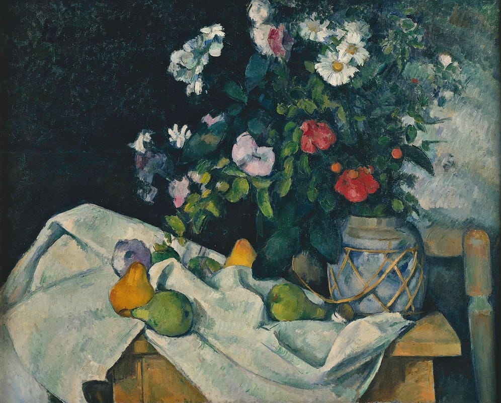 Paul Cézanne - Still Life with Flowers and Fruit