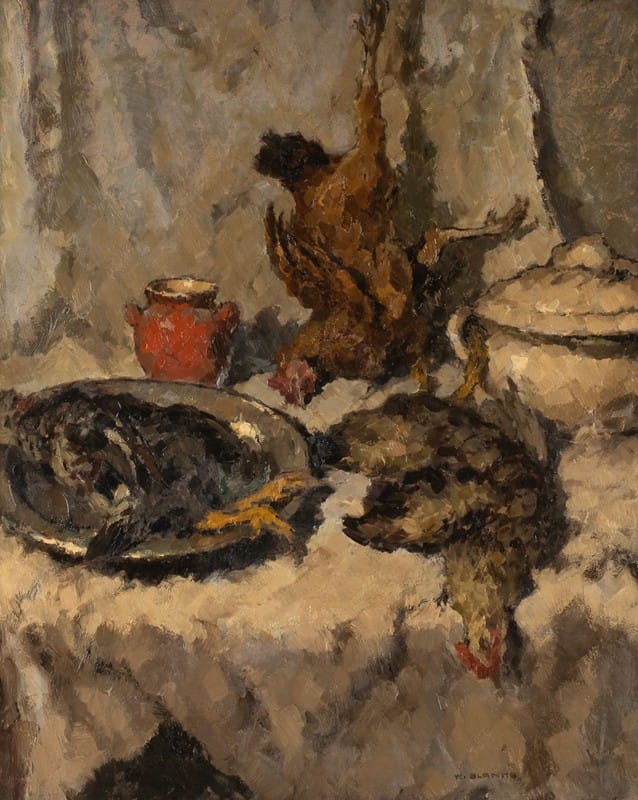 Wilhelm Blanke - Kitchen still life with poultry