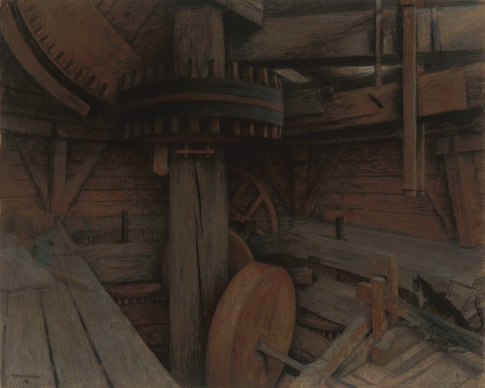 Charles Mertens - Interior of a Mill