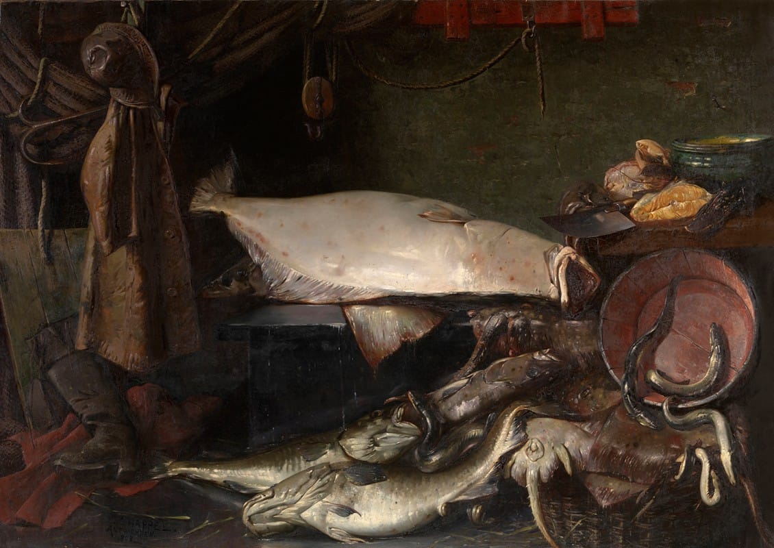 Edouard Chappel - Still Life with Fish