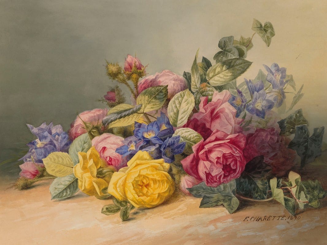 François Charette - Still Life with Flowers