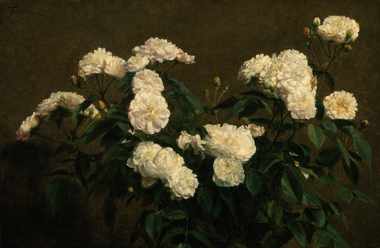 Henri Fantin-Latour - Still Life of White Roses
