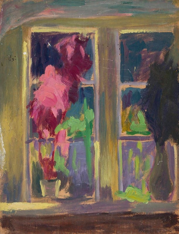 Jan Rembowski - Window with flower pots