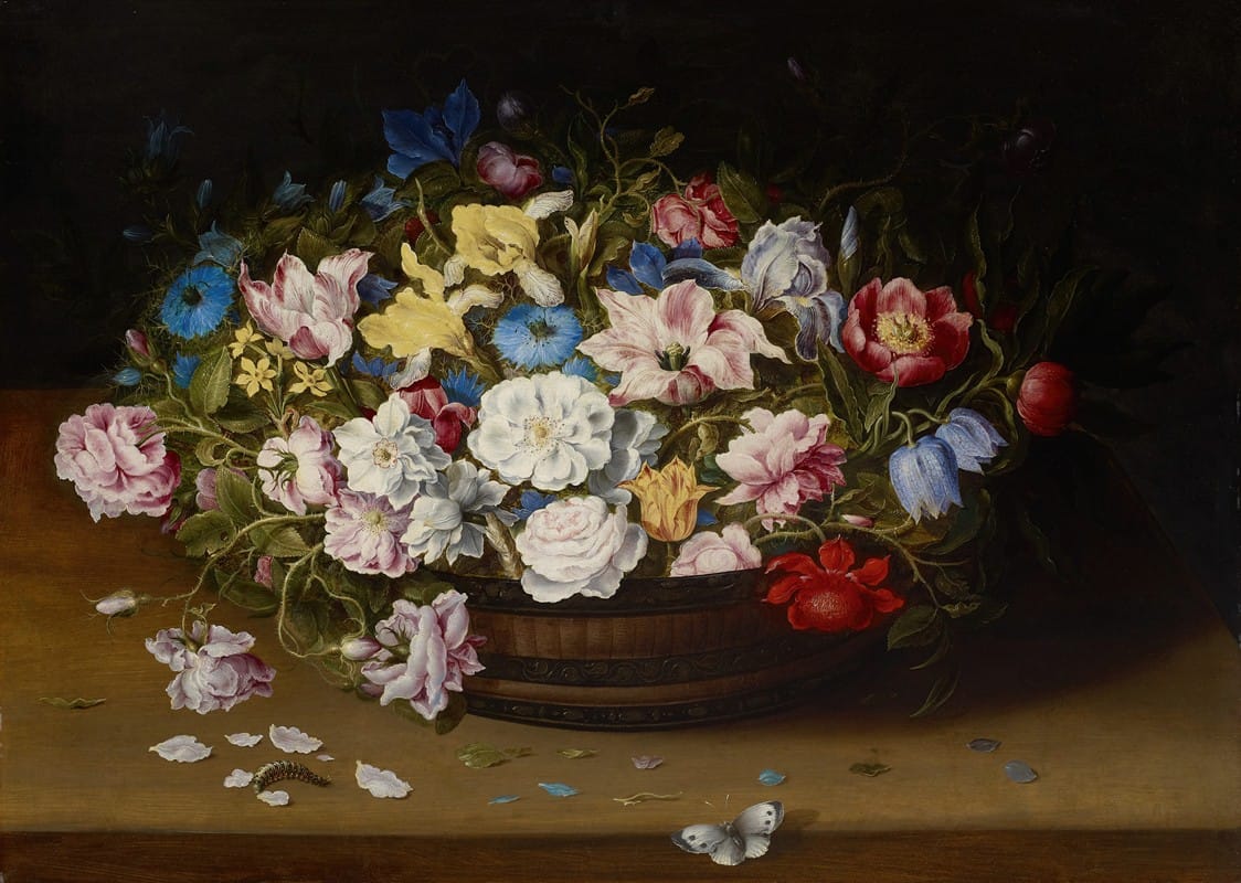 Osias Beert - Still Life of Flowers in a Basket