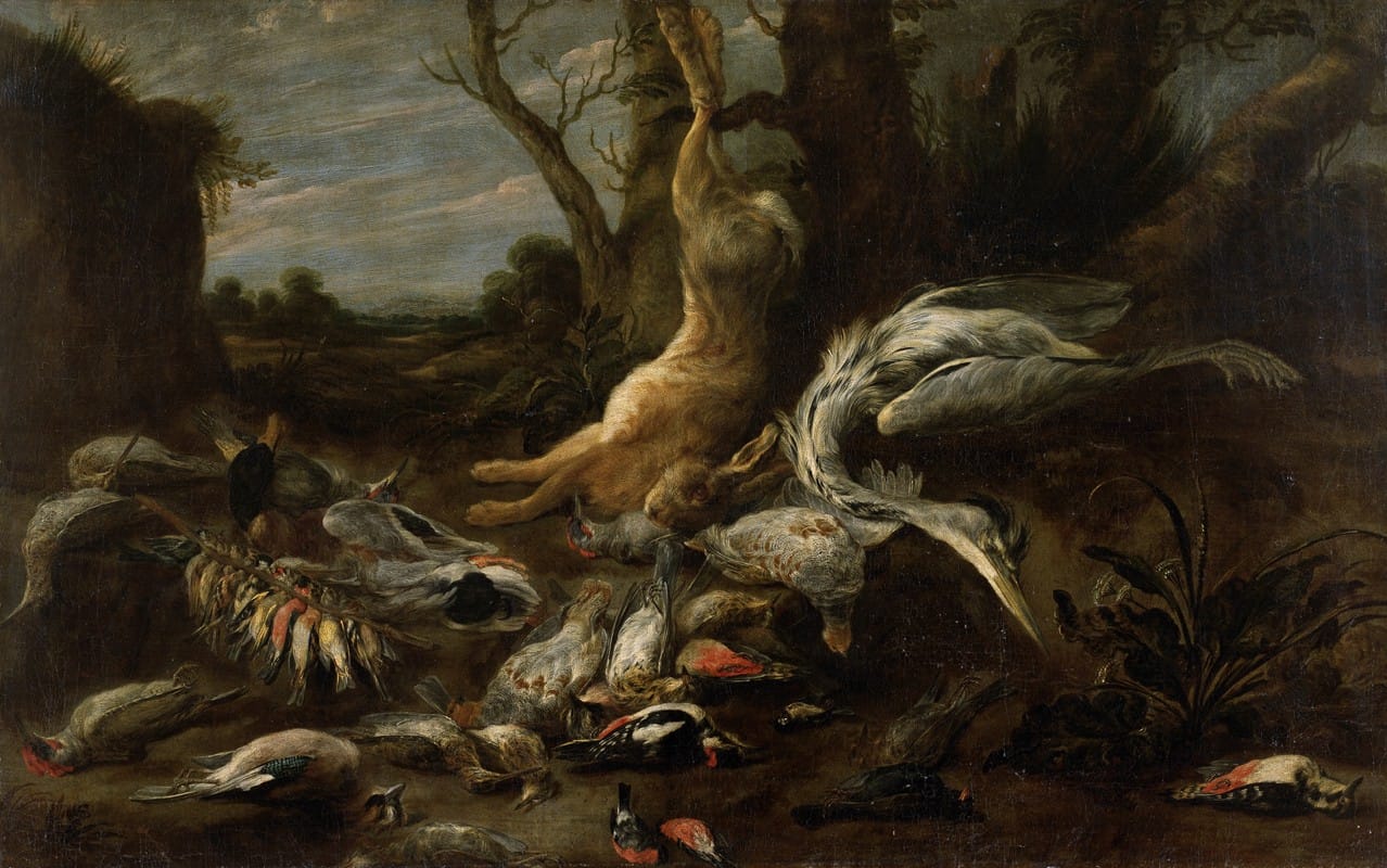 Paul de Vos - Landscape with hunting