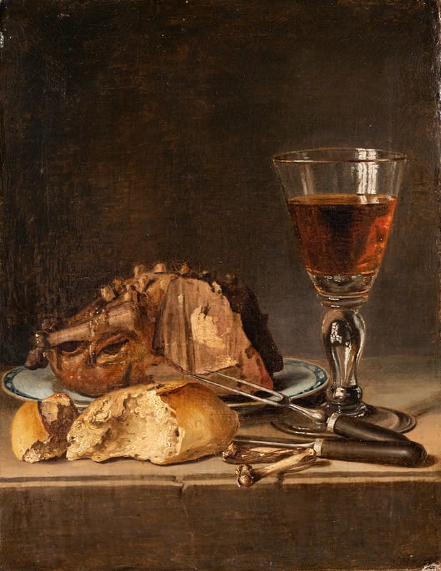 Pehr Hilleström - Still Life with Roast Fowl and Wineglass