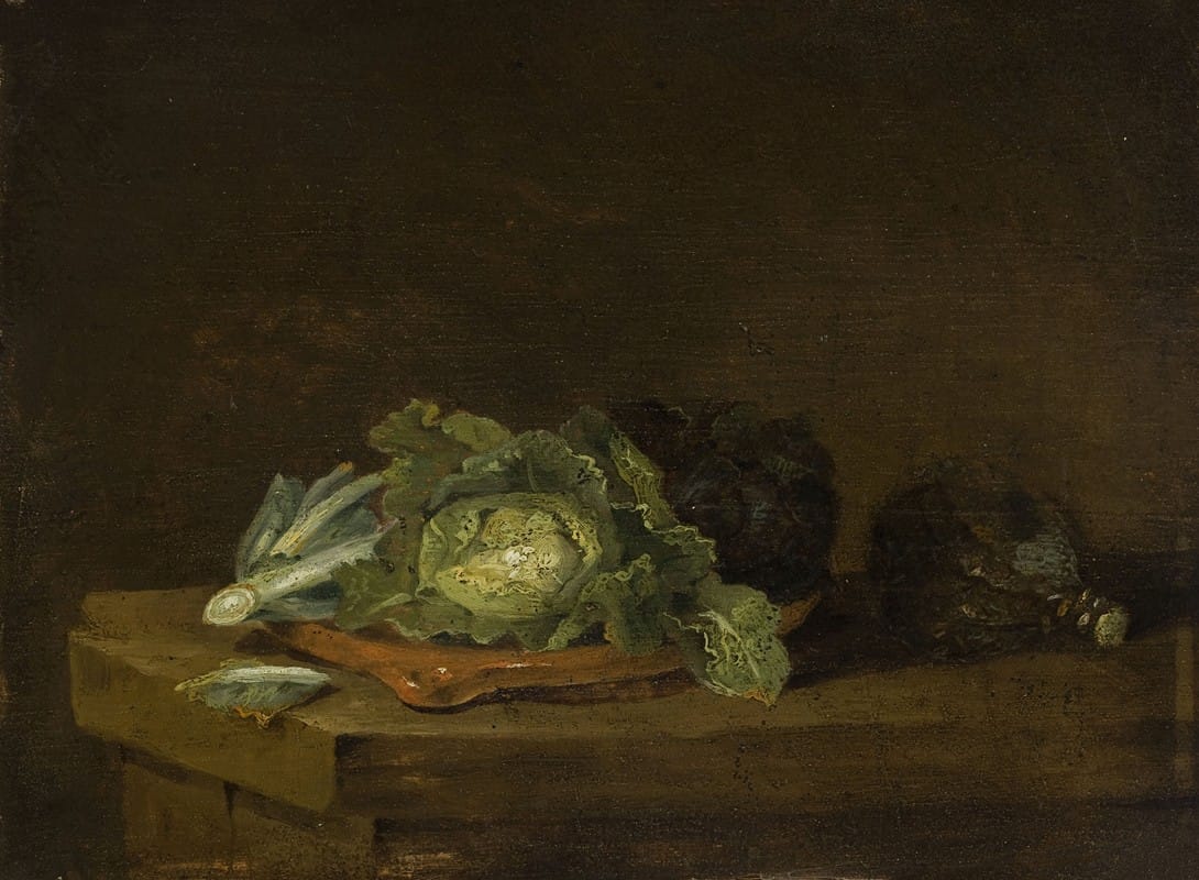 Willem Kalf - Cabbages on a Table Top