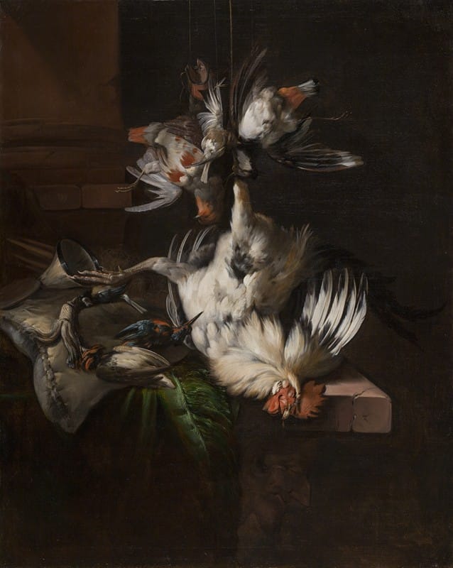 William Gouw Ferguson - Still life with a white rooster