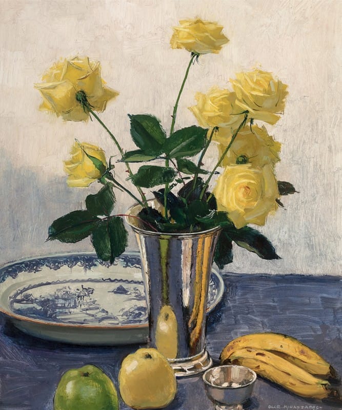 Olle Hjortzberg - Stilleben met gula rosor (Still life with yellow roses)
