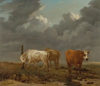 A landscape with cattle