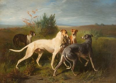 Hounds with their prey