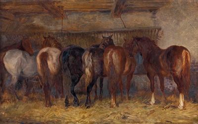 Horses in Stable