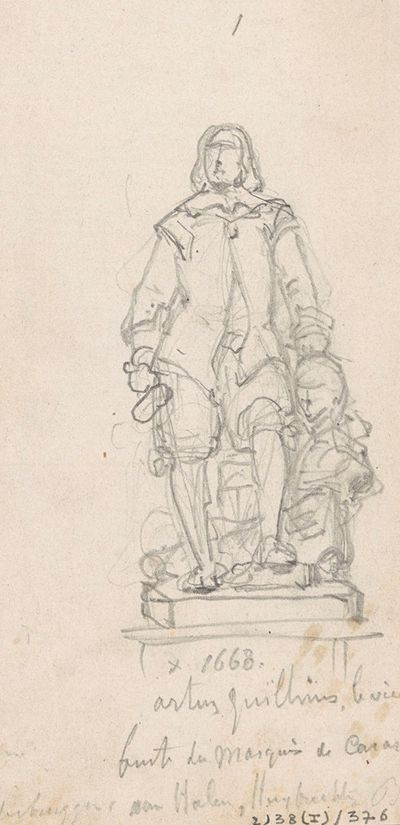 雕刻师阿图斯·奎利努斯一世雕像和卡拉塞纳侯爵的半身像