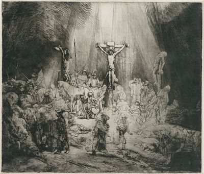 基督被钉在两个小偷之间（“三个十字架”）