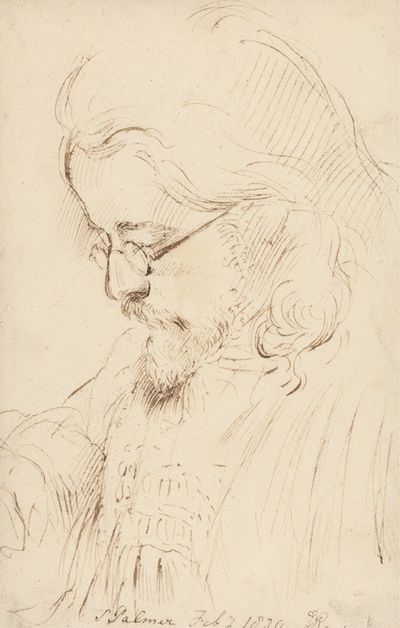 塞缪尔·帕尔默的肖像，头和肩