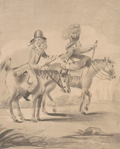 H.Bunbury（“Geoffrey Gambado”）《骑马年鉴》插图6《爱与风》