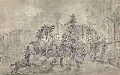 1816年10月20日晚上，温特斯洛的雉鸡旅馆外，一只狮子袭击埃克塞特邮车的领队
