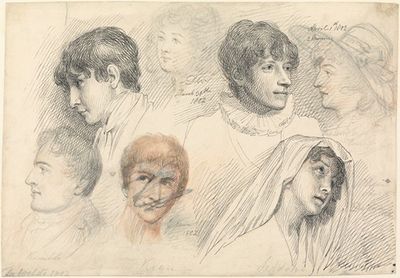 考斯利普、约翰·凯布尔、埃德蒙·基恩和西登斯夫人的玛丽·威尔斯肖像研究