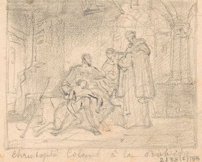 克里斯托弗·哥伦布和他生病的儿子在拉拉比达修道院