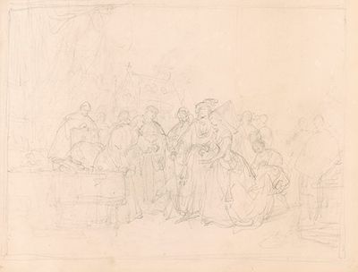 马克西米利安一世，神圣罗马帝国皇帝和勃艮第玛丽在布鲁日招待所拜访画家汉斯·梅林