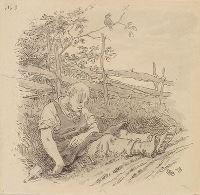 P.Chr.中的“专有厨房中的一个下午”插图。Asbjørn，挪威人和Huldre事件在乌德选举，保加利亚港口1879