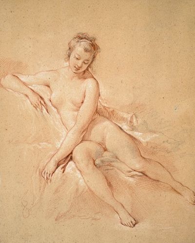 坐着的裸体女性