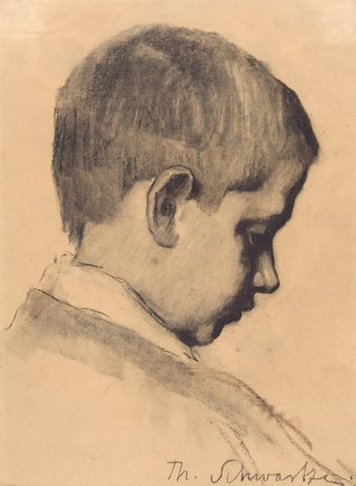 男孩的头；和右侧的剖面图