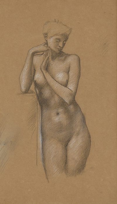《阿瓦隆的亚瑟》中山神女性裸体的习作