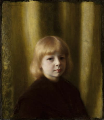 斯特凡·波尔琴斯基（Stefan Polczyáski）的肖像（儿童肖像，黄色窗帘下的男孩肖像）