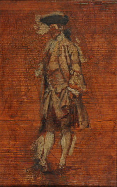 身着路易十五服装站着的角色（球手草图）创作阶段研究