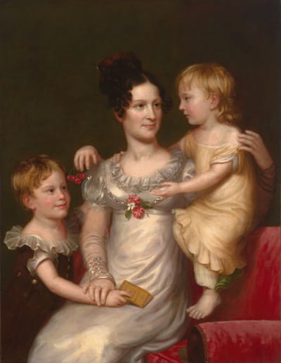 Sarah Weston Seaton和她的孩子Augustin和Julia