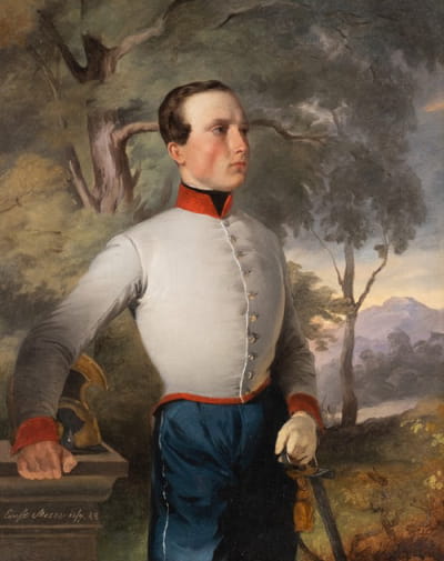 奥古斯特·古斯塔夫·斯坦博克（August Gustav Steinbock）作为龙骑兵团学员的制服肖像