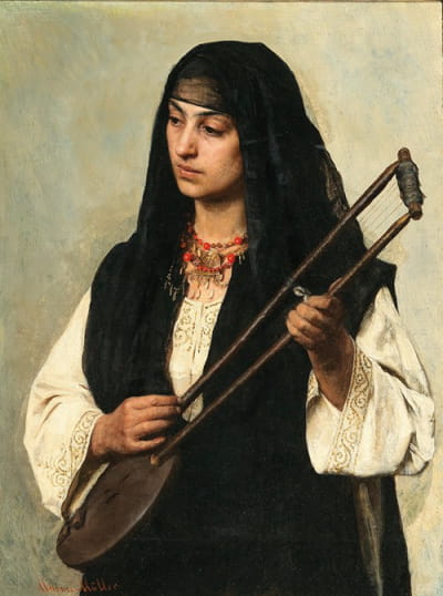 一位埃及妇女与坦布拉的肖像
