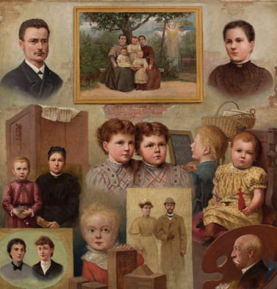 Kalinowski家族的集体肖像和画家的自画像