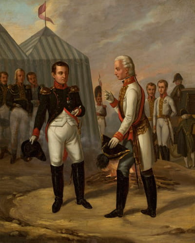 奥斯特里茨战役后的拿破仑和弗朗西斯二世