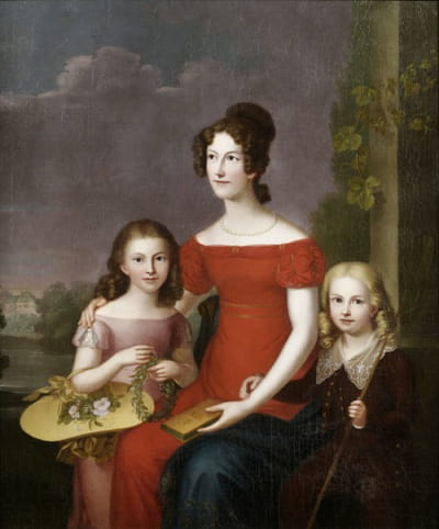 卡洛琳·弗里德里克·马蒂尔德·冯·符腾堡和她的两个孩子