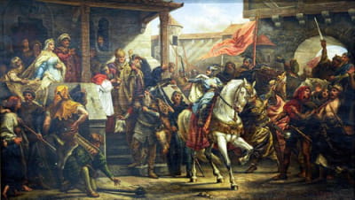 瓦迪斯瓦夫·赫尔曼在一场战争战役前祝福了瓦里穆特的博列斯瓦夫