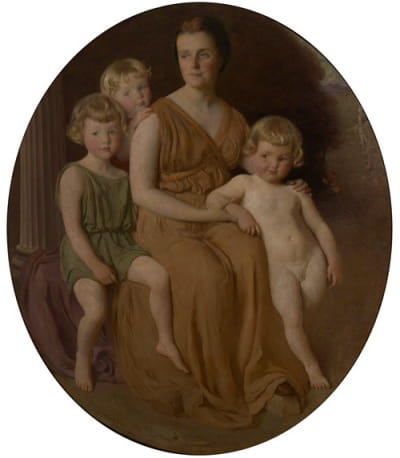 约翰·奥尔布赖特夫人和孩子们的肖像