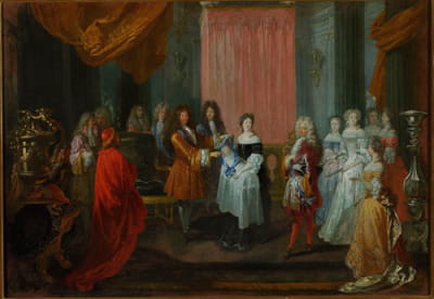 路易十四将蓝带勋章授予路易十五的父亲勃艮第公爵。