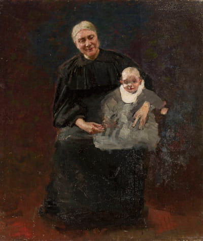 艺术家的母亲米夏莉娜·西玛诺夫斯卡·奈姆斯卡（Michalina Szymanowska née Naimska）和孙子瓦瓦夫（Wacław）的肖像