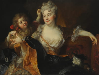 玛格丽特·伊丽莎白·福里斯特·德·拉吉利耶尔和她的儿子尼古拉斯的肖像