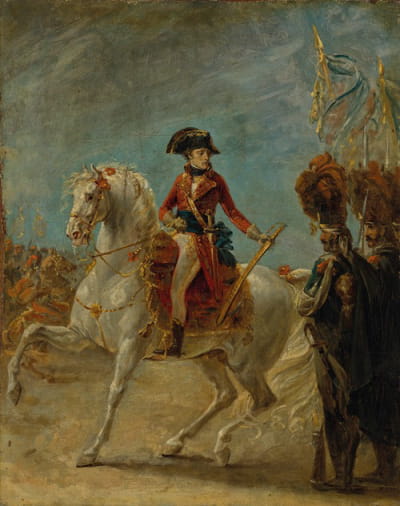 马伦戈战役后，波拿巴将军将荣誉剑交给了卫兵掷弹兵
