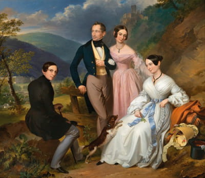 巴登威堡前的家庭肖像