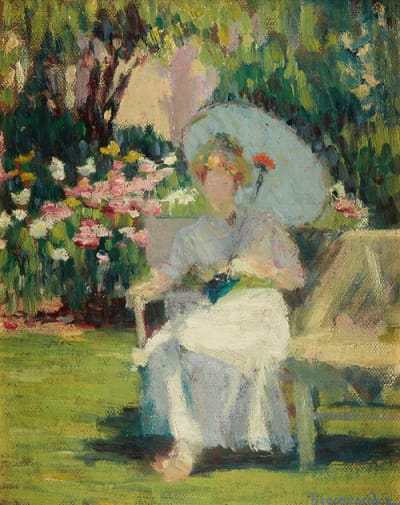爱丽丝·L·里德尔·金德勒在福禄克斯花园的肖像