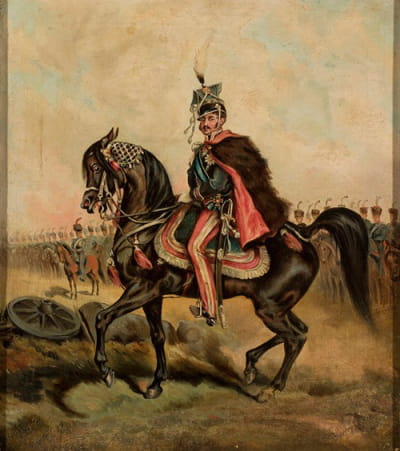 Józef Poniatowski王子在Sanguszka种马场的“Szuma”母马上