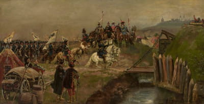 奥地利军队在扬·索比斯基国王面前的游行