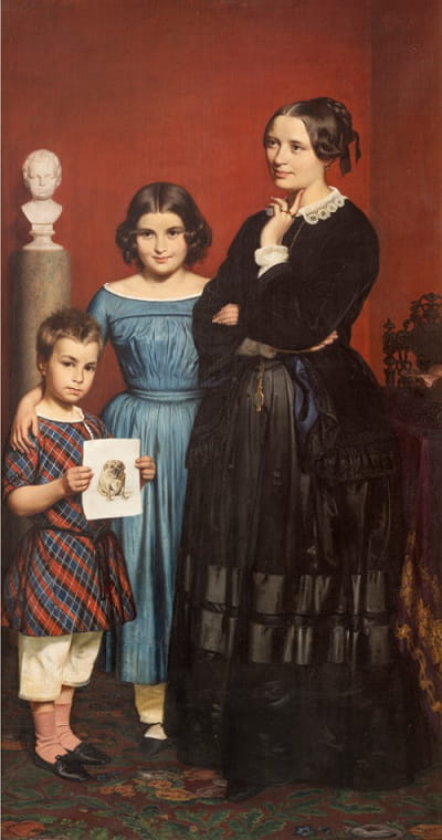 Frederikke Vilhemine Hage与儿童的肖像
